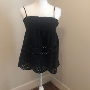 Madewell black eyelet tank